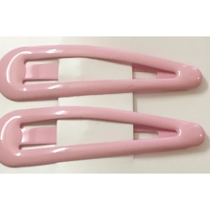 2 x Pink Snap Hair Clips